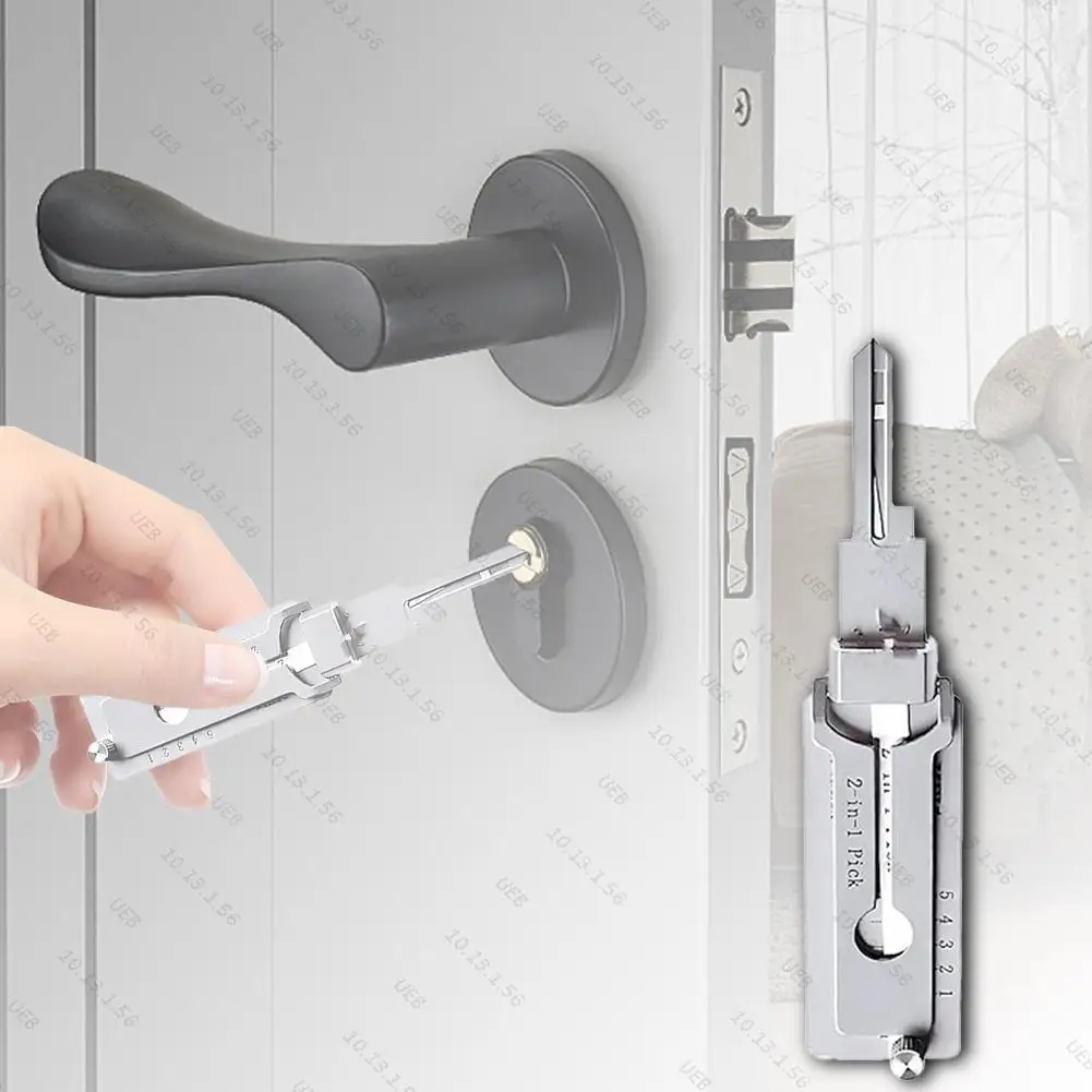 SS001pro Stainless Steel Key Decoder 2 In 1 Precision Hook &Pick Set Lock Decoder O-ring Pickup Kit Maintenance Repair Hand Tool