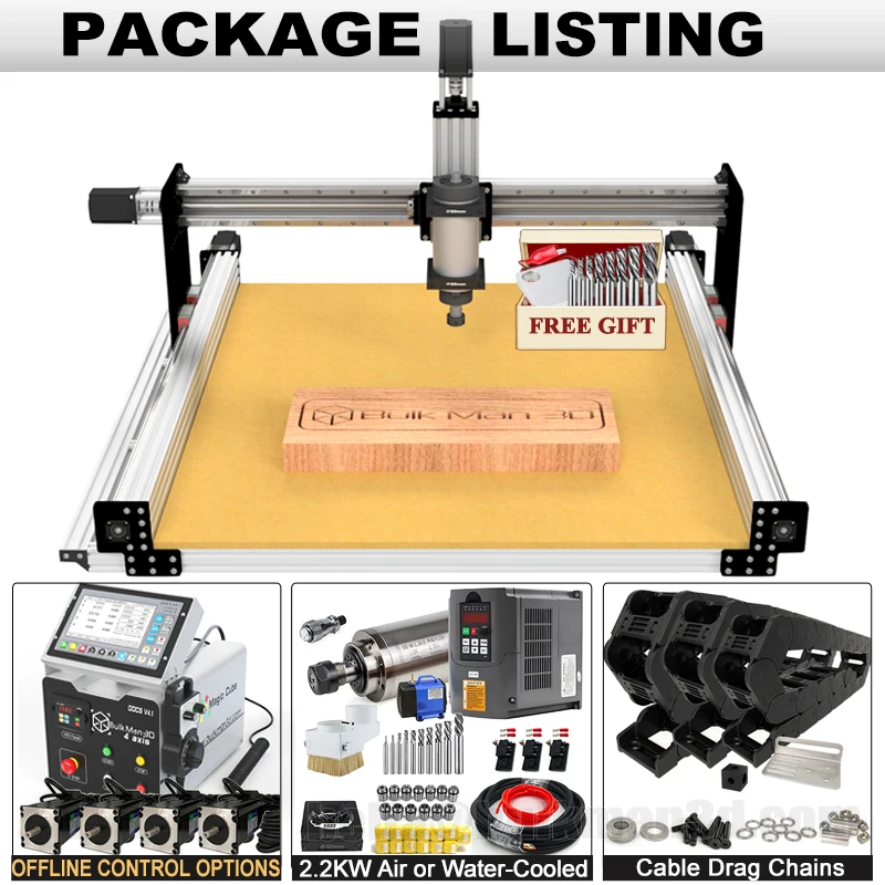 BulkMan3D 1000x1000mm ULTIMATE Bee incisione CNC Kit completo vite a ricircolo di sfere aggiornata fresatrice a trasmissione silenziosa Router di legno