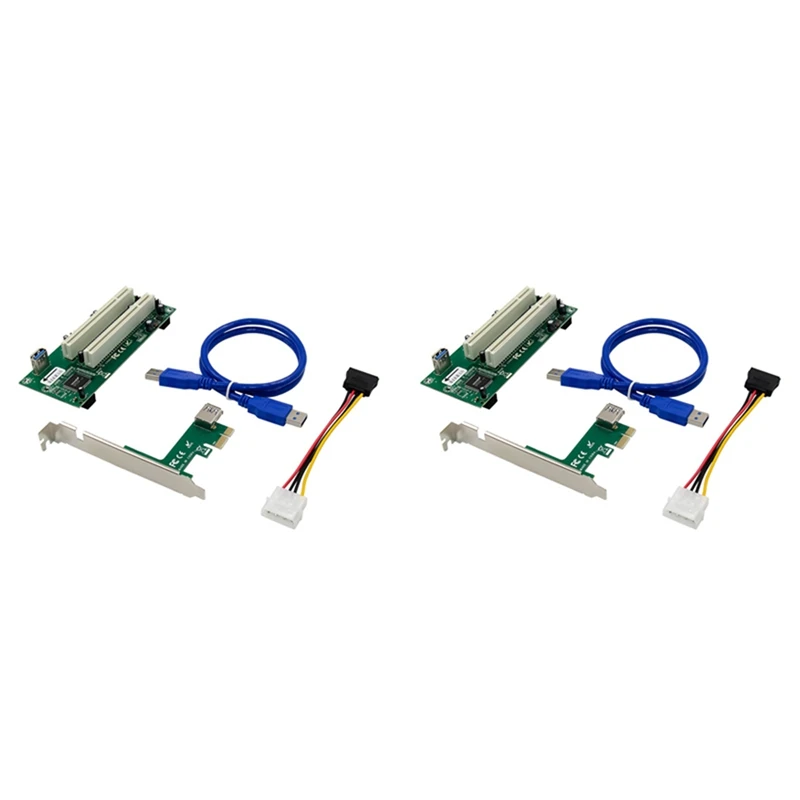 

2X PCI Express на двойную PCI-карту адаптера Pcie X1 на роутер с 2 PCI слотами, переходная карта Гбит/с, поддержка windows Linux