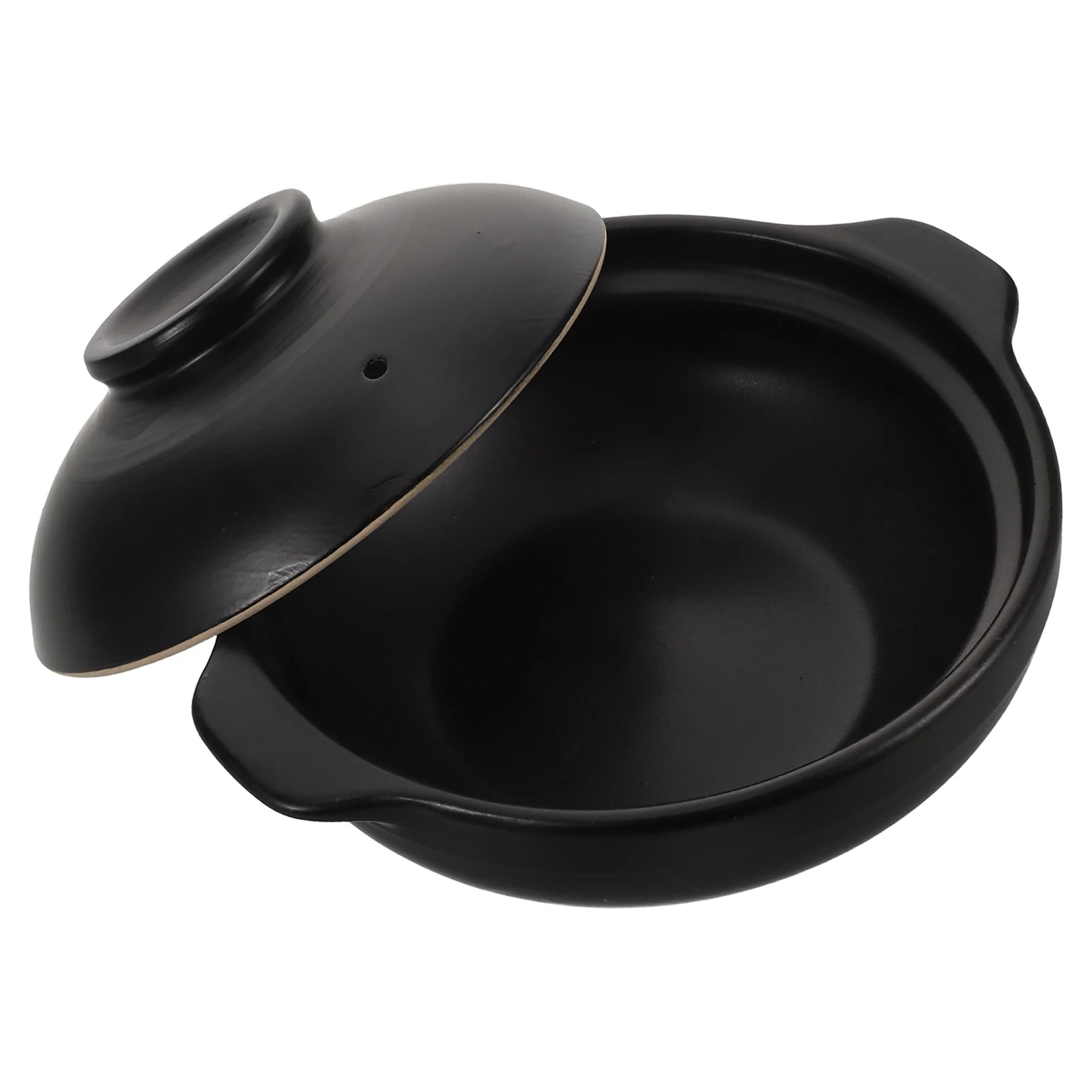

600Ml Clay Cookware Set - Korean Stone Pot for Rice and Stew - Lightweight Portable Design - Ceramic Casserole with Lid