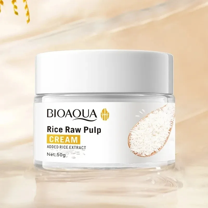 BIOAQUA crema Facial iluminadora de arroz blanco esencia hidratante de ácido hialurónico crema Facial reafirmante hidratante cuidado de la piel