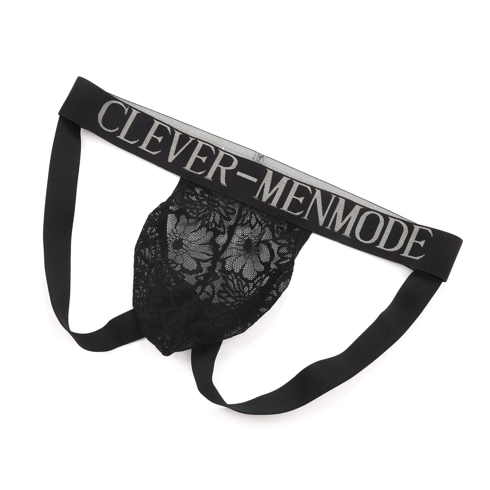 CLEVER-MENMODE Men Underwear Thong Jockstrap Lace Panties G String Sexy Big Penis Pouch Lingerie Transparent Underpants Buttocks