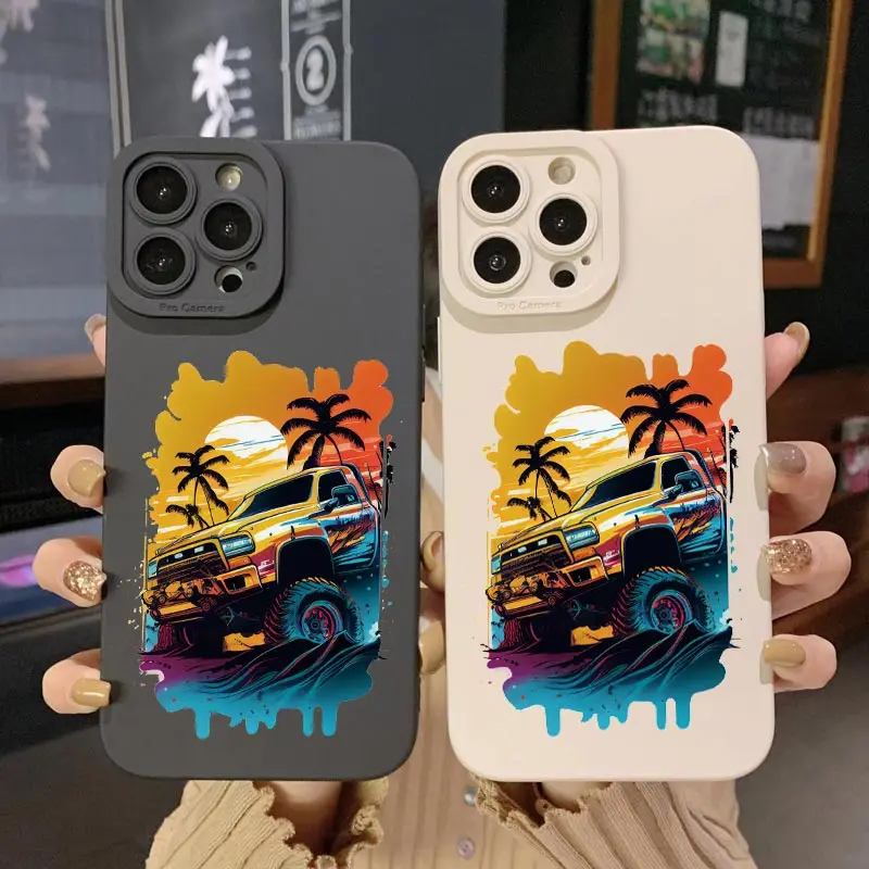 Journey Scenery Phone Case For Phone 14 13 12 11 Pro Max X XR XS 14 8 7 Plus SE2020 Luxurious Bus Soft Silicone Back Phone Cover