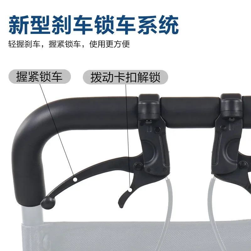 Folding Lightweight Wheelchair for Elderly Portable Hand Push Scooter Assisted Walking Special Travel Aid