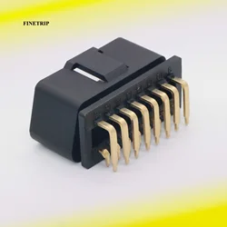 Wholesale 10pcs 12V 24V Golden Plating Pin J1962 OBD OBD2 OBDII 16Pin Male Connector Plug with 90 Degree Pins