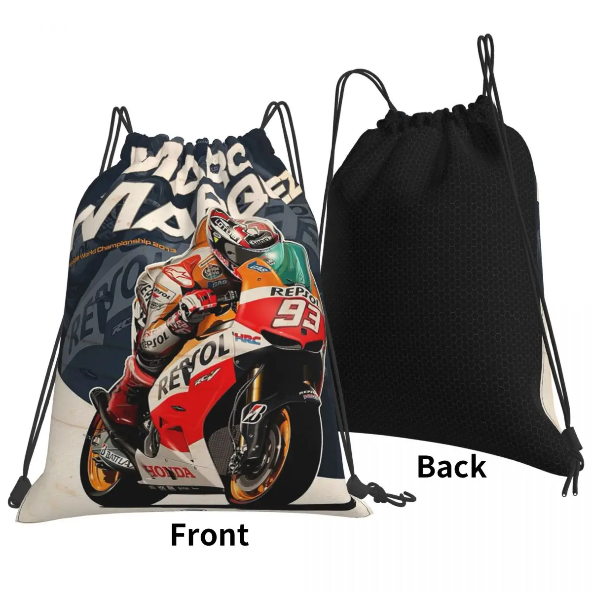 دراجة نارية مارك ماركيز 93 حقائب ظهر متعددة الوظائف برباط حقائب رياضية حقائب كتب لطلاب السفر