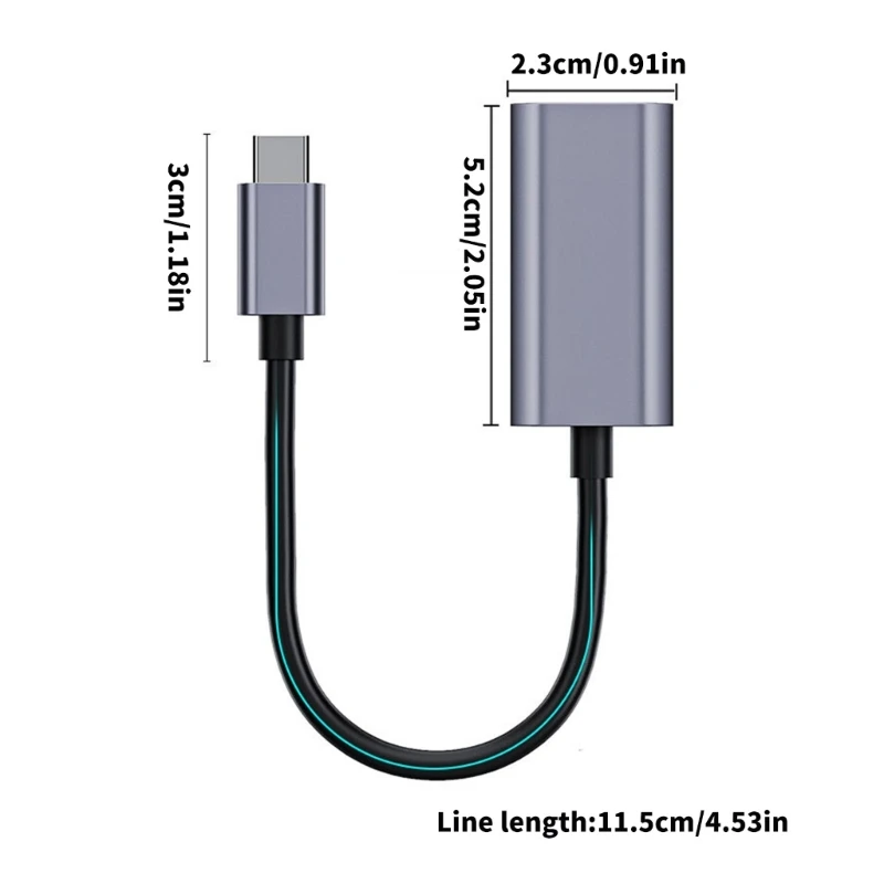 Adattatore USB tipo 4K 3840x2160P, convertitore video velocità per laptop/telefono