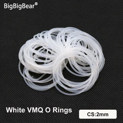10/50pcs White CS 2mm VMQ O Ring Gaskets OD 5 ~ 100mm Food Grade Waterproof Washer Insulated Round O Shape Silicone Ring