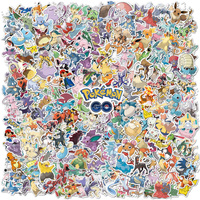 100/200Pcs Kawaii Pikachu Pokemon Stickers for Laptop Phone Suitcase Skateboard Guitar Cute Cartoon Stickers Kid Gift Toys