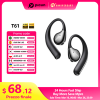 Picun T61 IPX8 Bone Conduction Earphones Open Ear Headphone with Earhooks Bluetooth 6.0 80H Playtime HIFI Sport Swimming Headset