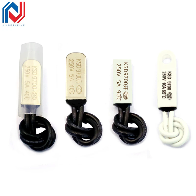 2Pcs/lot KSD9700 5A250V 40-140 Degree Celsius Normally Closed Open Bimetal Disc Temperature Switch Thermostat Thermal Protector