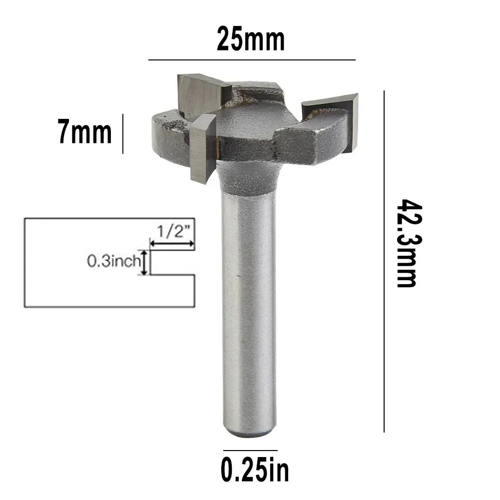 Punte per fresatura per superficie Spoilboard CNC Gambo da 1/4 di pollice Diametro di taglio da 1 pollice Punta per appiattire lastre Punta per