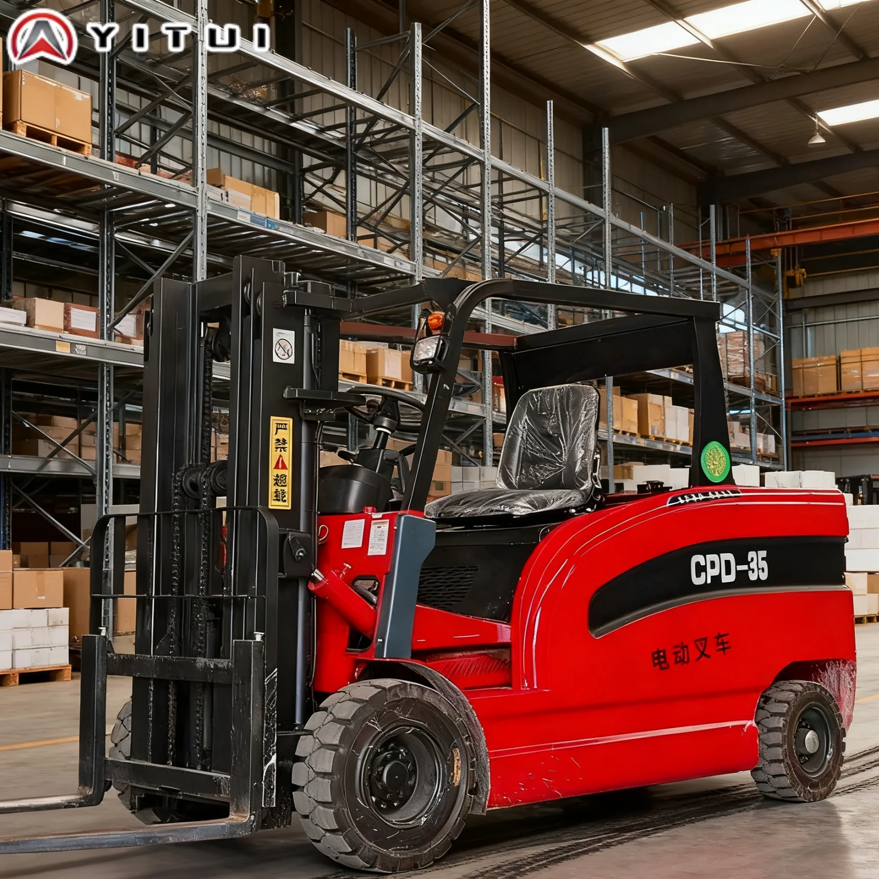 Carretilla elevadora eléctrica, camión de elevación Industrial de 3,5 toneladas de capacidad, equipo de almacén de ahorro de energía de alta eficiencia personalizado