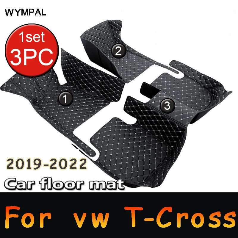 

Car Floor Mats For Volkswagen vw T-Cross Tcross 2022 2021 2020 2019 Carpets Parts Covers Auto Interior Accessories