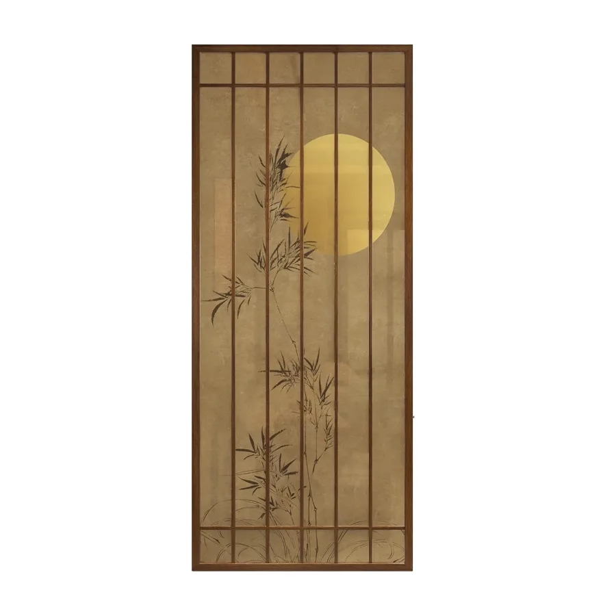 Entry screen grille partition living room entrance Chinese Song Dynasty aesthetics bedroom study household solid wood grille