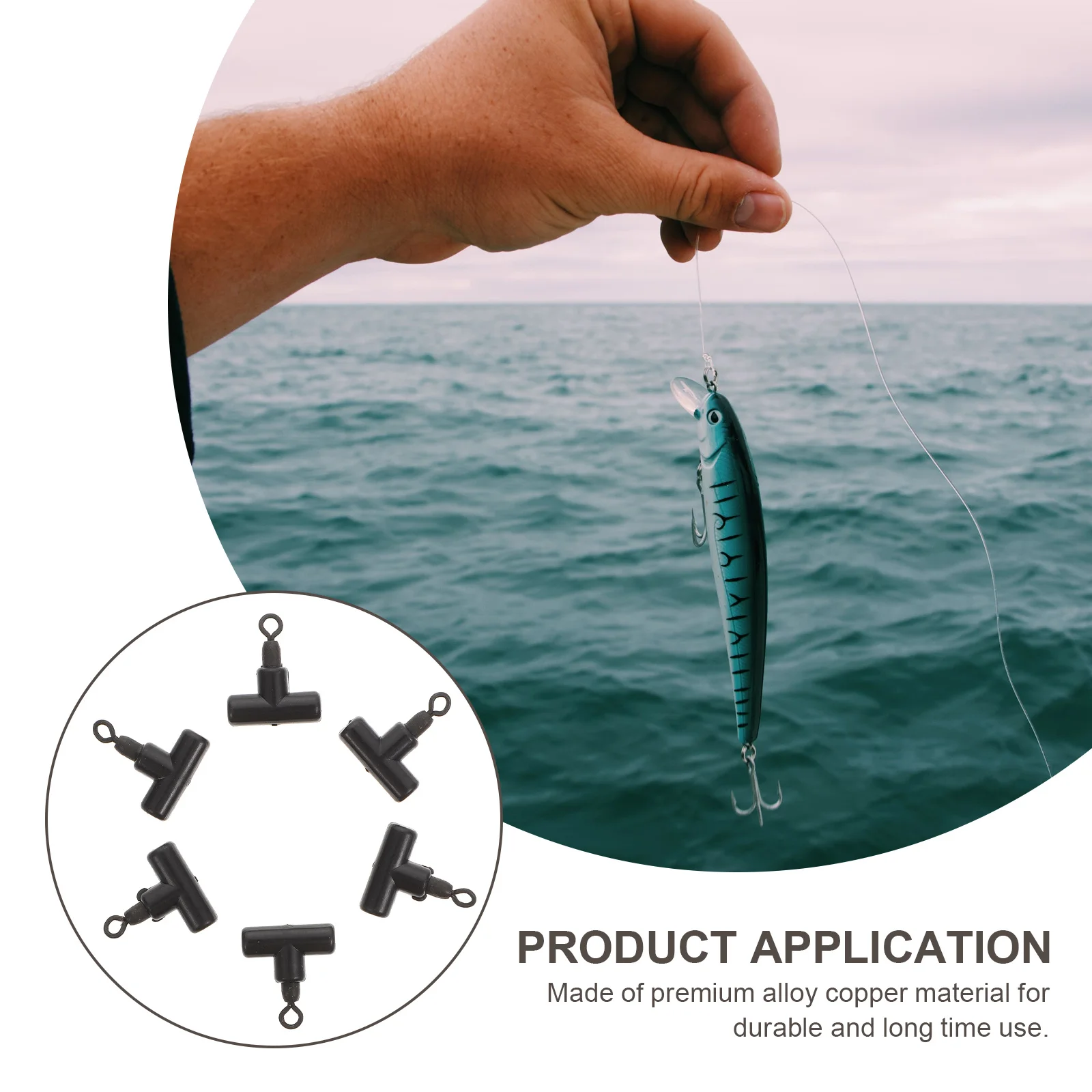 

15Pcs Fishing Rolling Swivel Connector Durable Alloy Copper Flexible Rotation Outdoor Fishing Hook Connector Opening Swivel