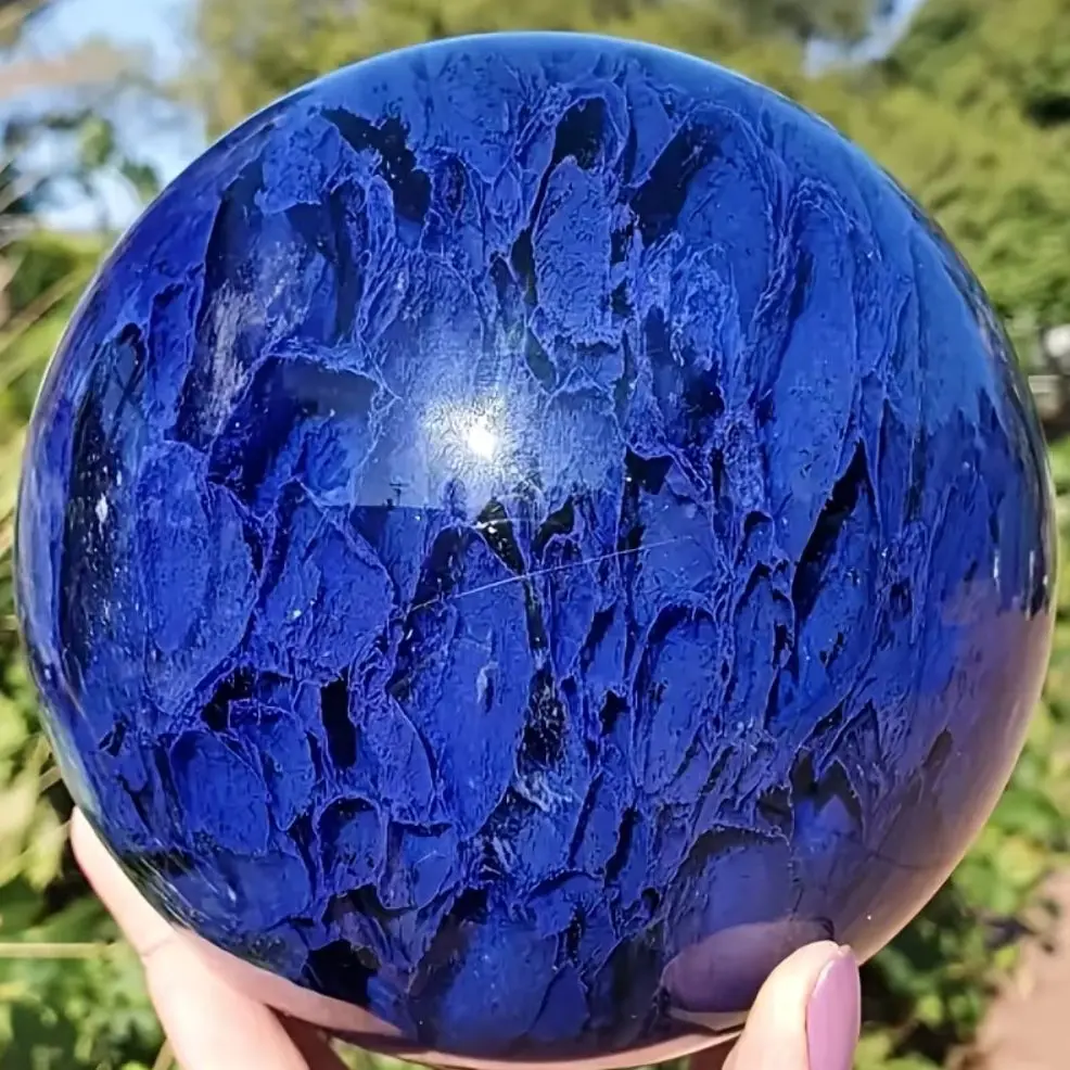 Rare Natural Blue Smelting Stone Sphere Rock Polished Crystal Ball Blue Feng Shui Home Decoration Gift Reiki Witchcraft Healing