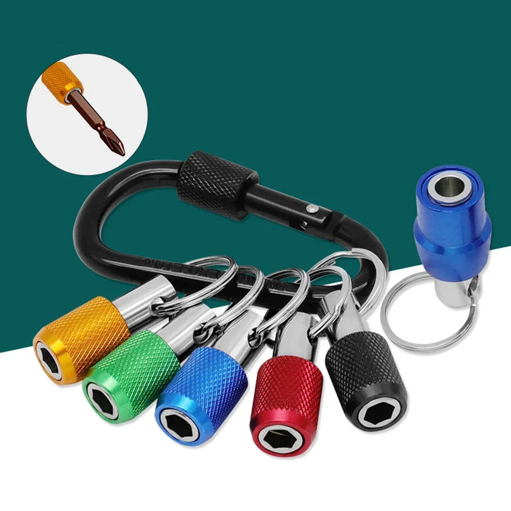 

3/5Pcs 1/4 Inch Hex Shank Screwdriver Bits Holder Keychain Screw Adapter Quick Release Keychain Quick Change Screw Bit Holder