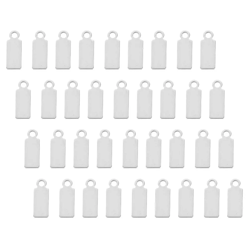 

50Pcs Stainless Steel Rectangle Stamping Blanks Long Pendant Tags for DIY Jewelry Making Charms Necklace Bracelet Keychain