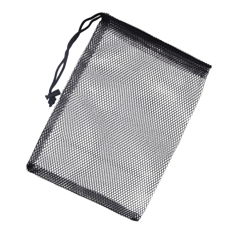 Sports Mesh Net Bag Black Nylon golf bags Golf Tennis Carrying Drawstring Pouch Storage bag Golf Accessories