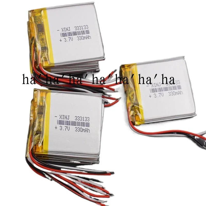 

10 шт., 3,7 В, 330 мАч, полимерный 3-проводной термистор, литиевая батарея 333133 для видеорегистратора с GPS