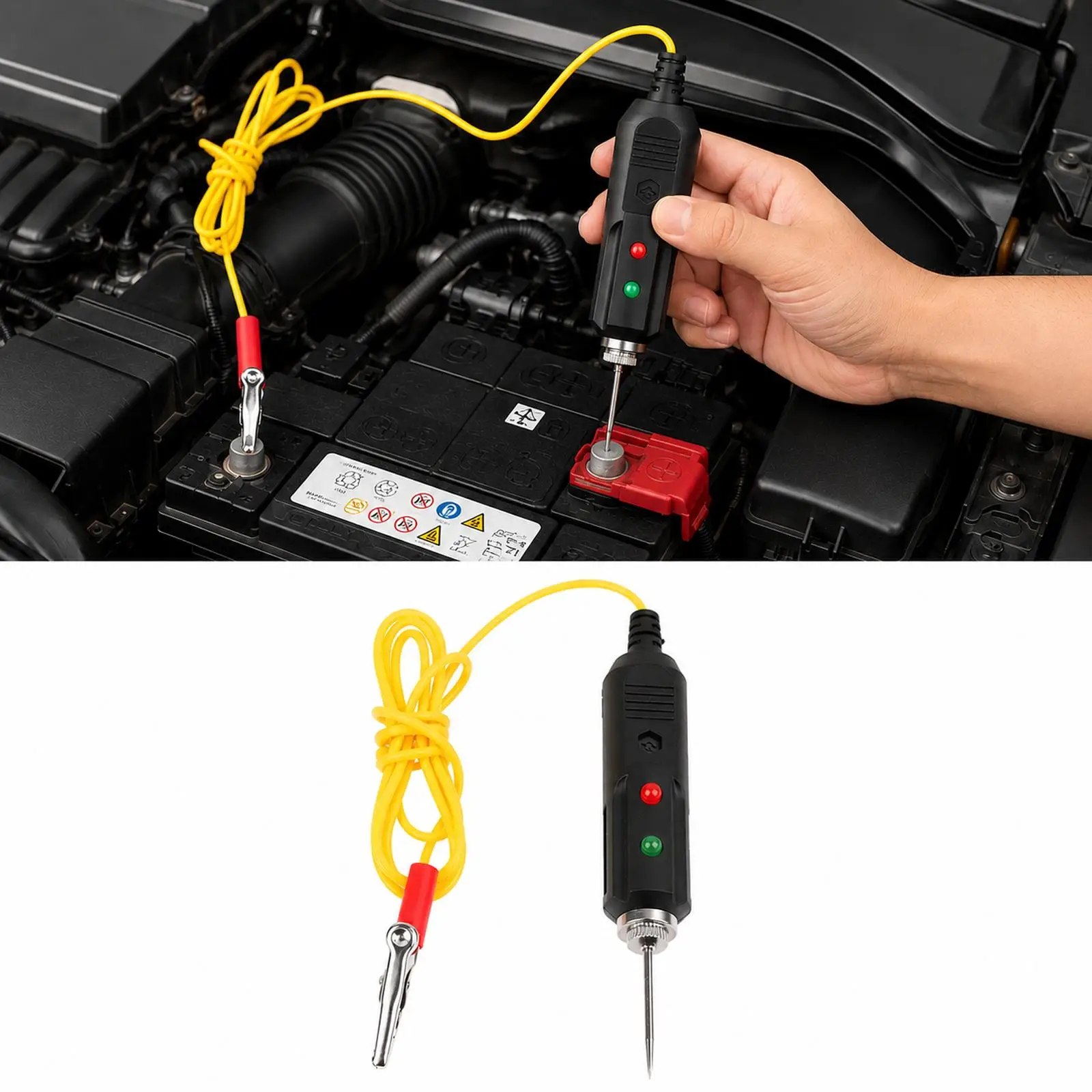 Heavy Duty Car Circuit Tester Voltage Test Light Automotive Inspection Device for Professional Repair and Maintenance