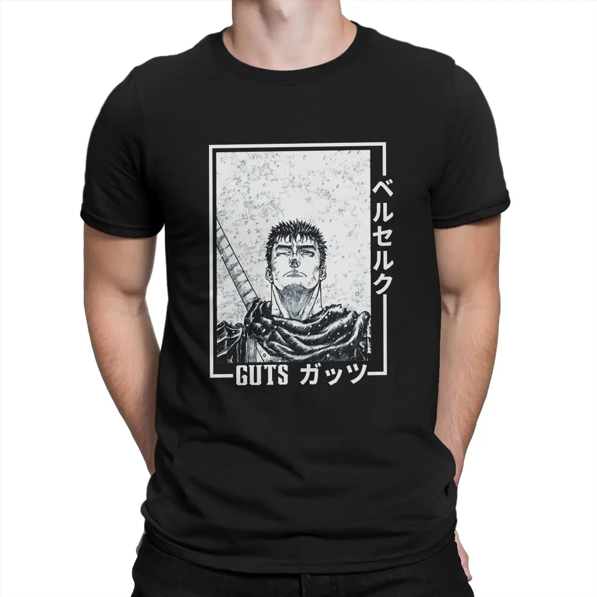 Guts Black Swordsman   T Shirt Graphic Men Tees Summer Clothing Polyester O-Neck TShirt