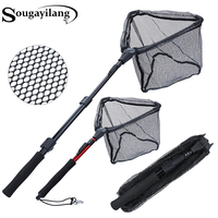 Sougayilang 70/95/112cm Retractable Fishing Net Telescoping Foldable Landing Net Pole Folding Landing Net for Fly Fishing