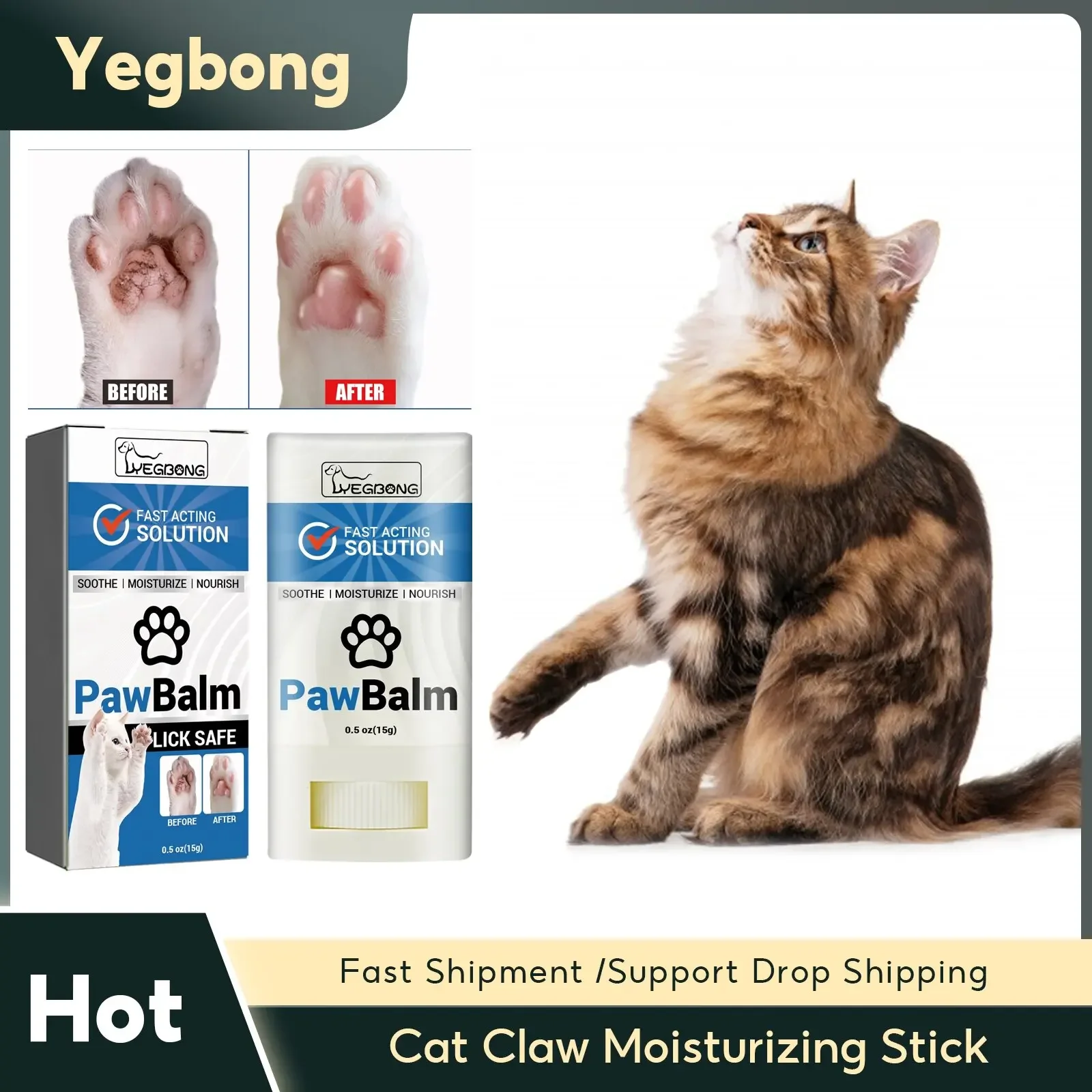 Cat Claw Moisturizing Stick Anti Cracking Protect Cat Paw Pads Prevent Dry Itchy Claw Pet Noses Paws Butter Soother Cat Paw Balm