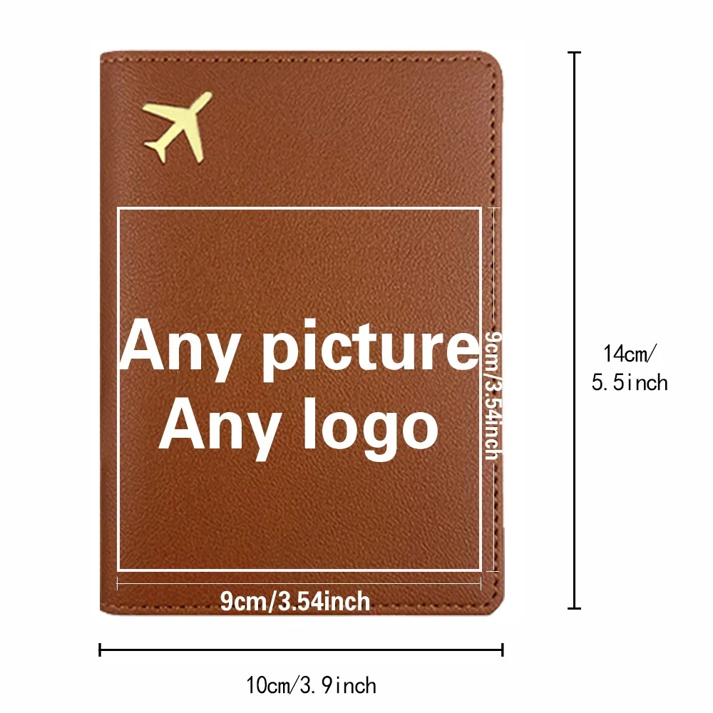 Customized Photo PU Passport Sleeve Holder Passport Cover Protector Waterproof Organizer Air Ticket Storage Case Personalized