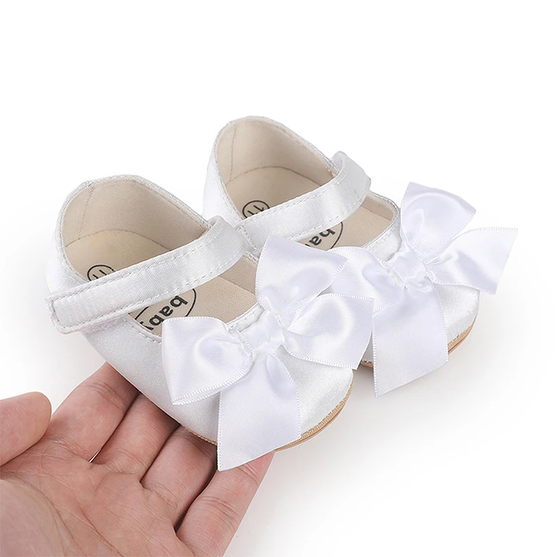 

Infant Girls Sparkly Glitter Mary Jane Shoes Cute Bowknot Non-slip Sole First Steps Shoes for Baby Girls