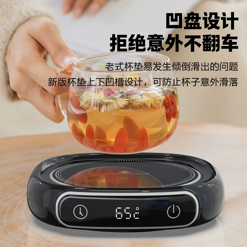 A94E-Auto-Off Electric Heated Cup Mat Touch Operation, 55° C Temperature Control, US Plug Compatibility