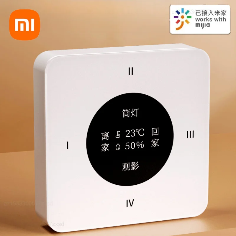 Xiaomi Linptech-Mini interruptor inalámbrico inteligente para el hogar, sensores de temperatura y humedad, funciona con la aplicación Mijia, Control remoto inalámbrico