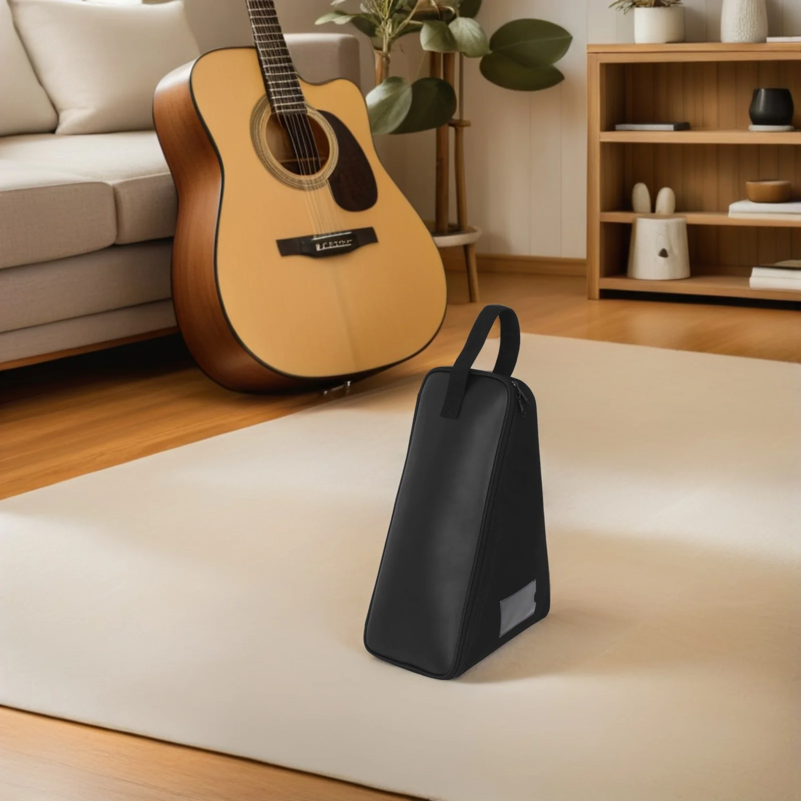 

Jazz Drum Accessory Bag: Black Pu Single Drum Pedal Carry Case Padded Interior Durable Lightweight Travel Organizer For