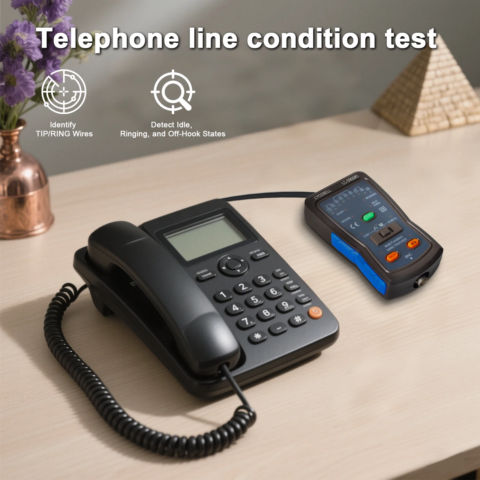 5900A Multifunction Wire Tracker Cable Tester RJ45 RJ11 Tone Generator NCV Detector for Network Telephone Electrician Repair view 3