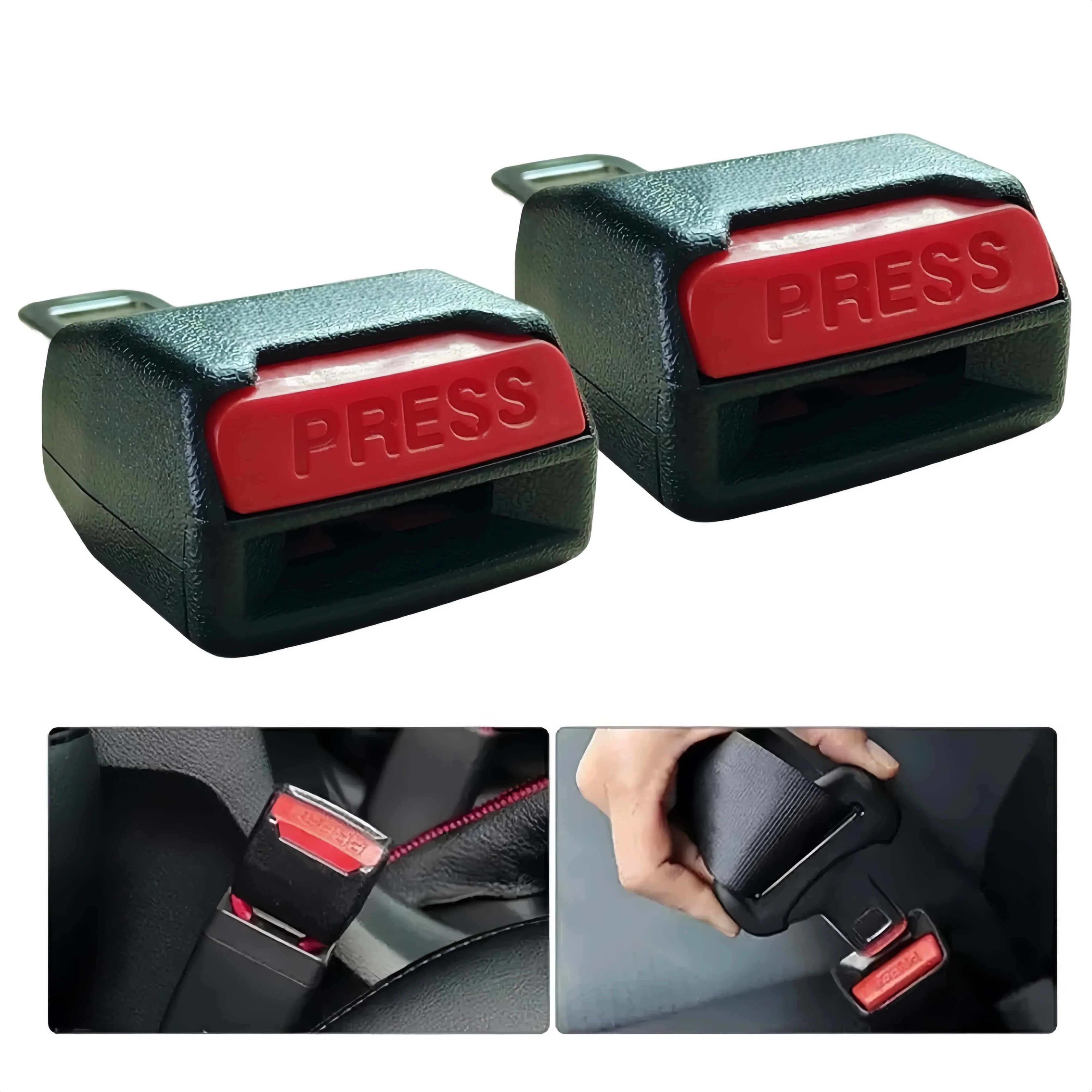 Extensor de clipe para cinto de segurança de carro, fivela de bloqueio de cinto de segurança, extensor de soquete de inserção grossa, fivela de segurança, capa de cinto de segurança