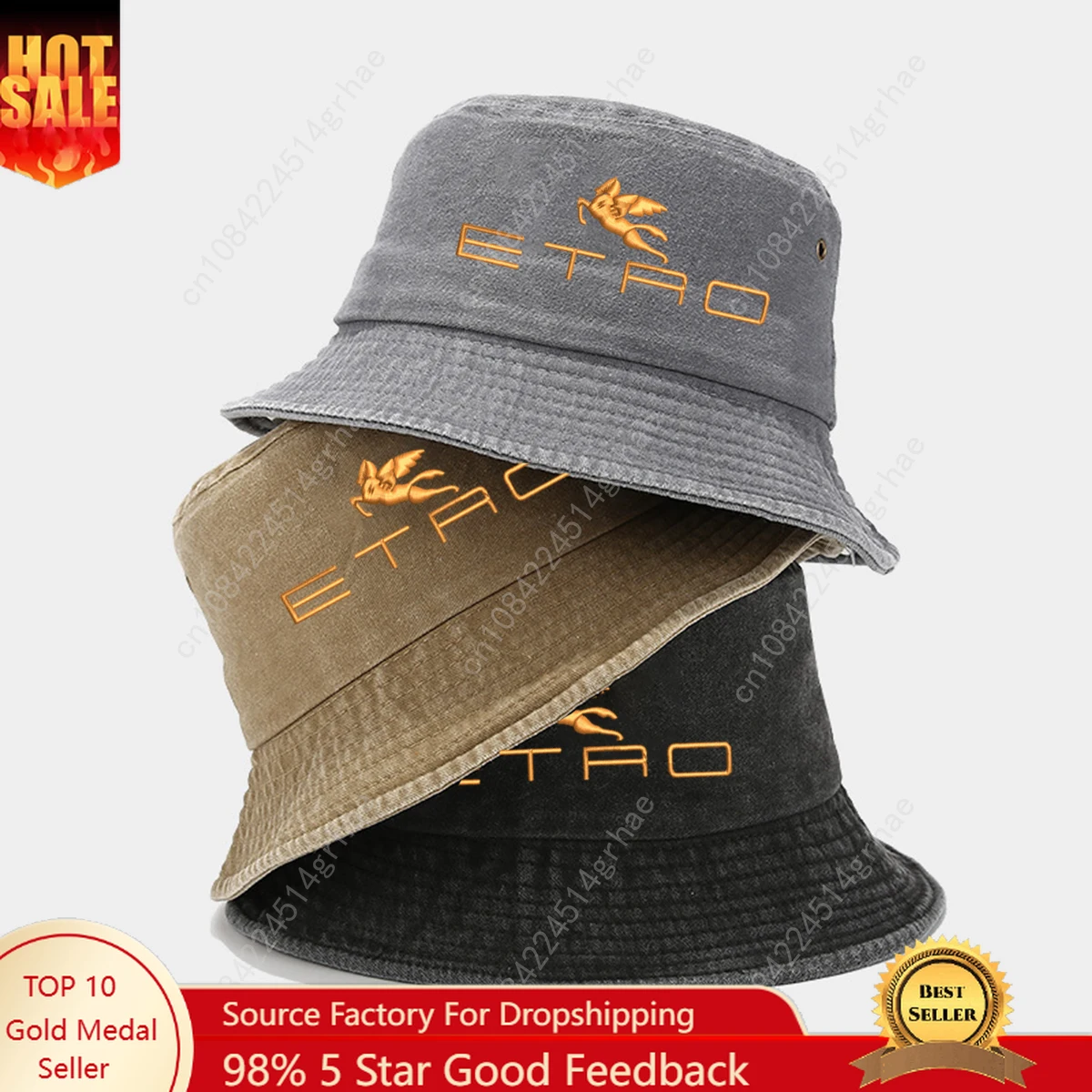 

washed retro sunshade embroidered fisherman hat outdoor fashion accessory, made of polyester fabric