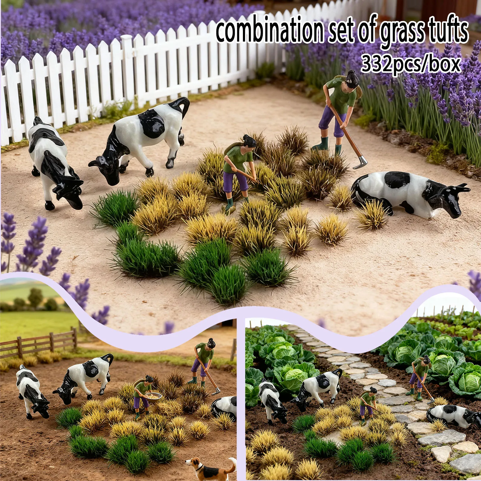 

332Pcs Static Grass Bushy Tufts Combination Set Miniature Basing Material for Wargaming Diorama Lowland Shrubs Vegetation