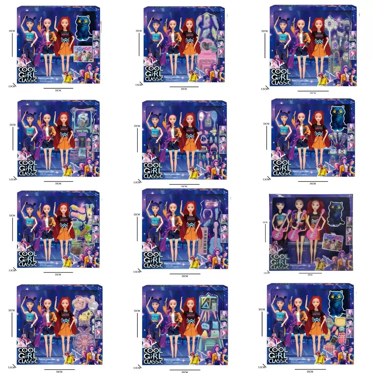 

3 шт./компл. куклы «Охотники на демонов» с аксессуарами 11 дюймов K-POP Sabe boy виниловая кукла Lumimila Zoey экшн-фигурка игрушка для детей подарки