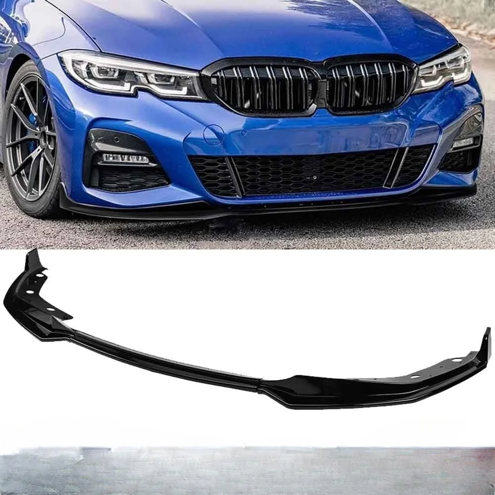 ل BMW G20 G21 G28 330i M340i 2019-2021 MP نمط الجبهة حافة مصد السيارة الفاصل مصدات السيارة الأمامية معدات الحماية اكسسوارات السيارات #4