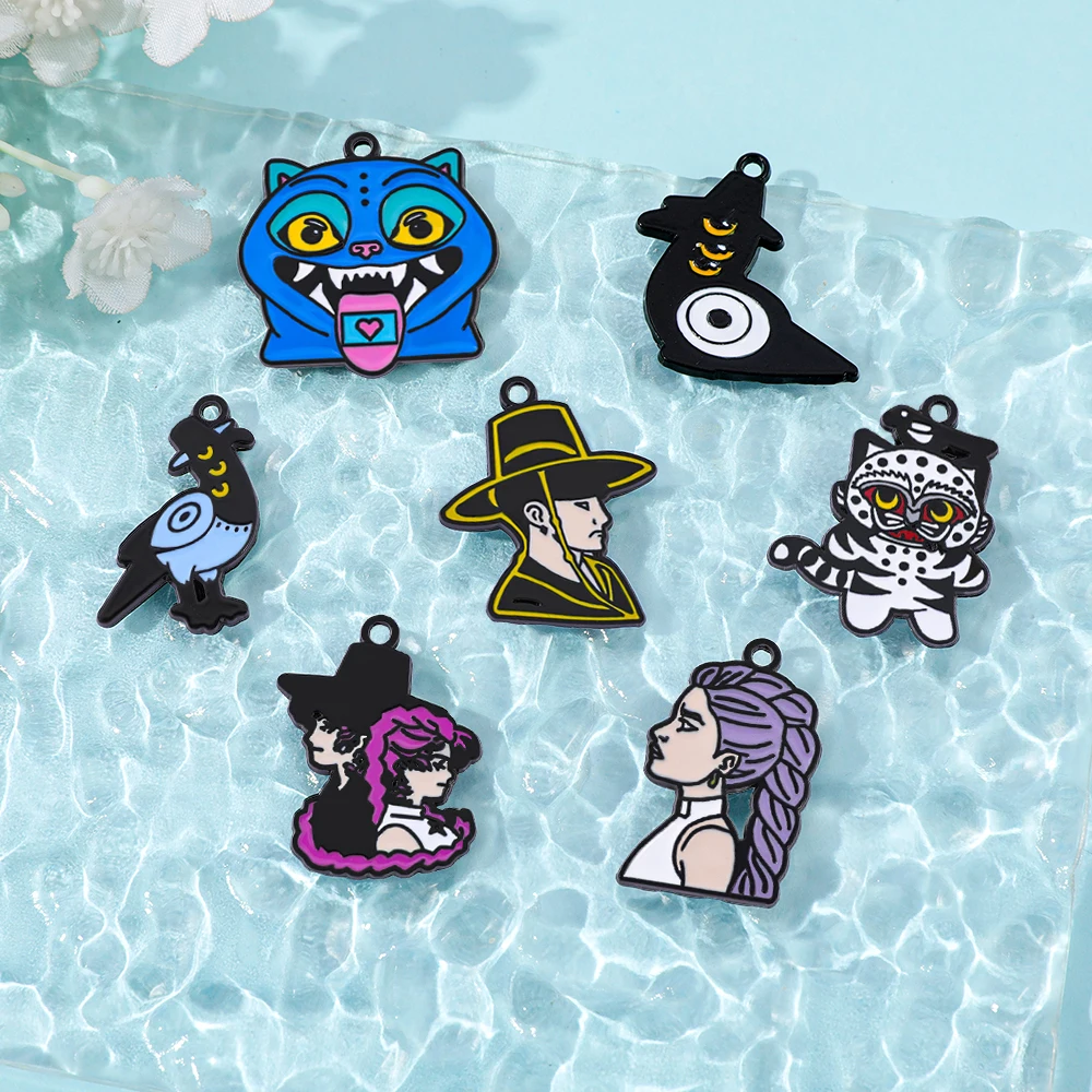 10 قطعة/الحقيبة K-Pop شيطان هنتر الكرتون DIY الإبداع المينا قلادة رومي ميرا زوي العصرية مجوهرات اكسسوارات لصديق #1