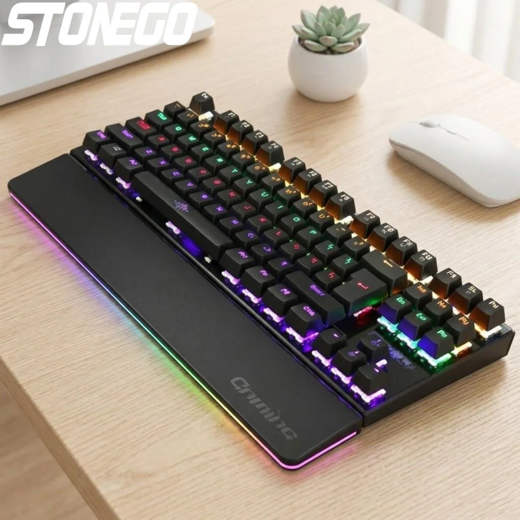 

RGB Mechanical Gaming Keyboard USB Wired Anti-ghosting 26 Keys Backlit LED Illuminated Keyboard for Gamers and Streamers