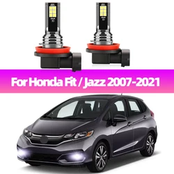 2Pcs For Honda Fit For Honda Jazz 2007-2016 2017 2018 2019 2020 2021 LED Fog Lamp 6000K Auto Bulbs 12V Car Front Fog Light White