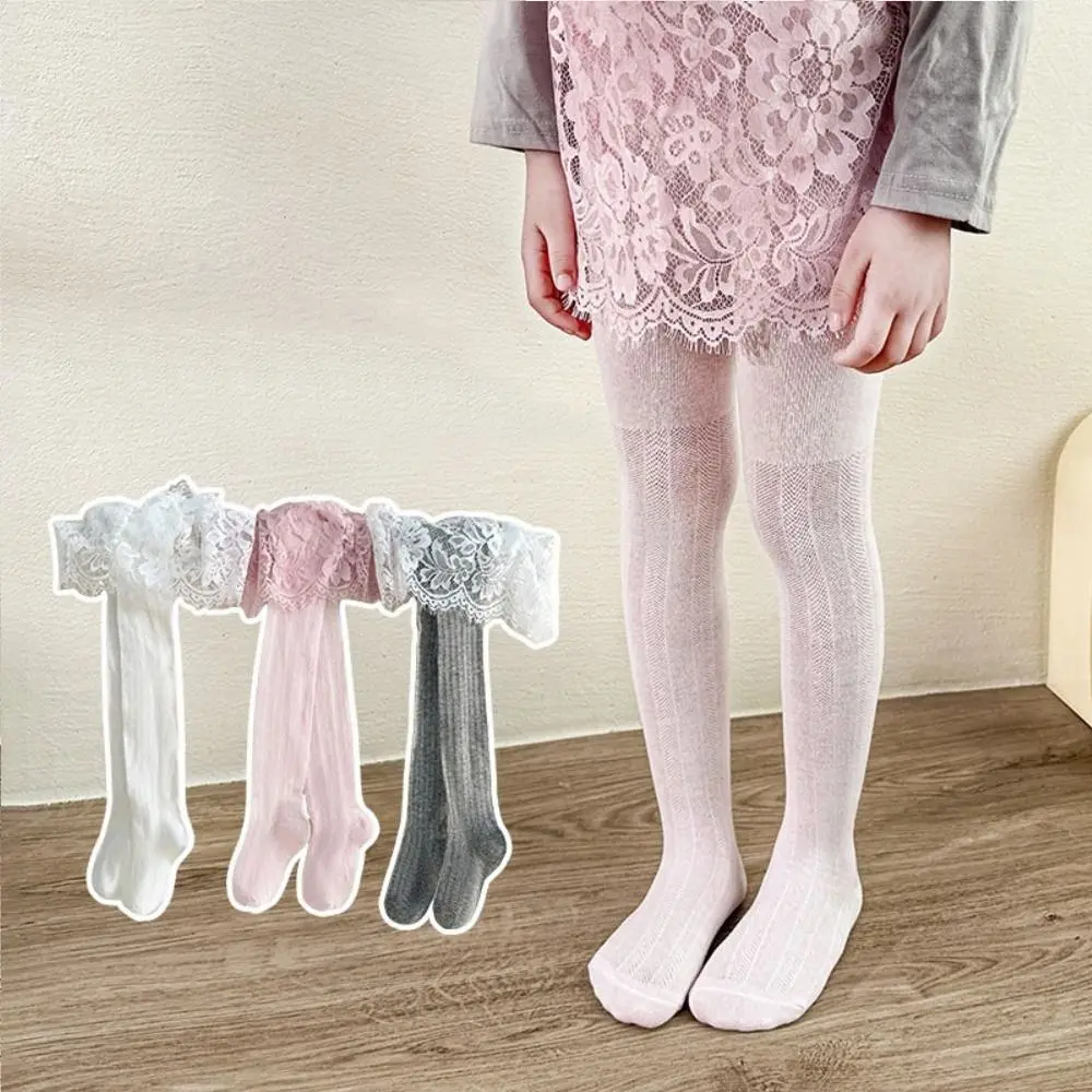 

Korean Baby Girls Lace Tights Children with Skirt Pantyhose Thin Sweet Leggings Kids