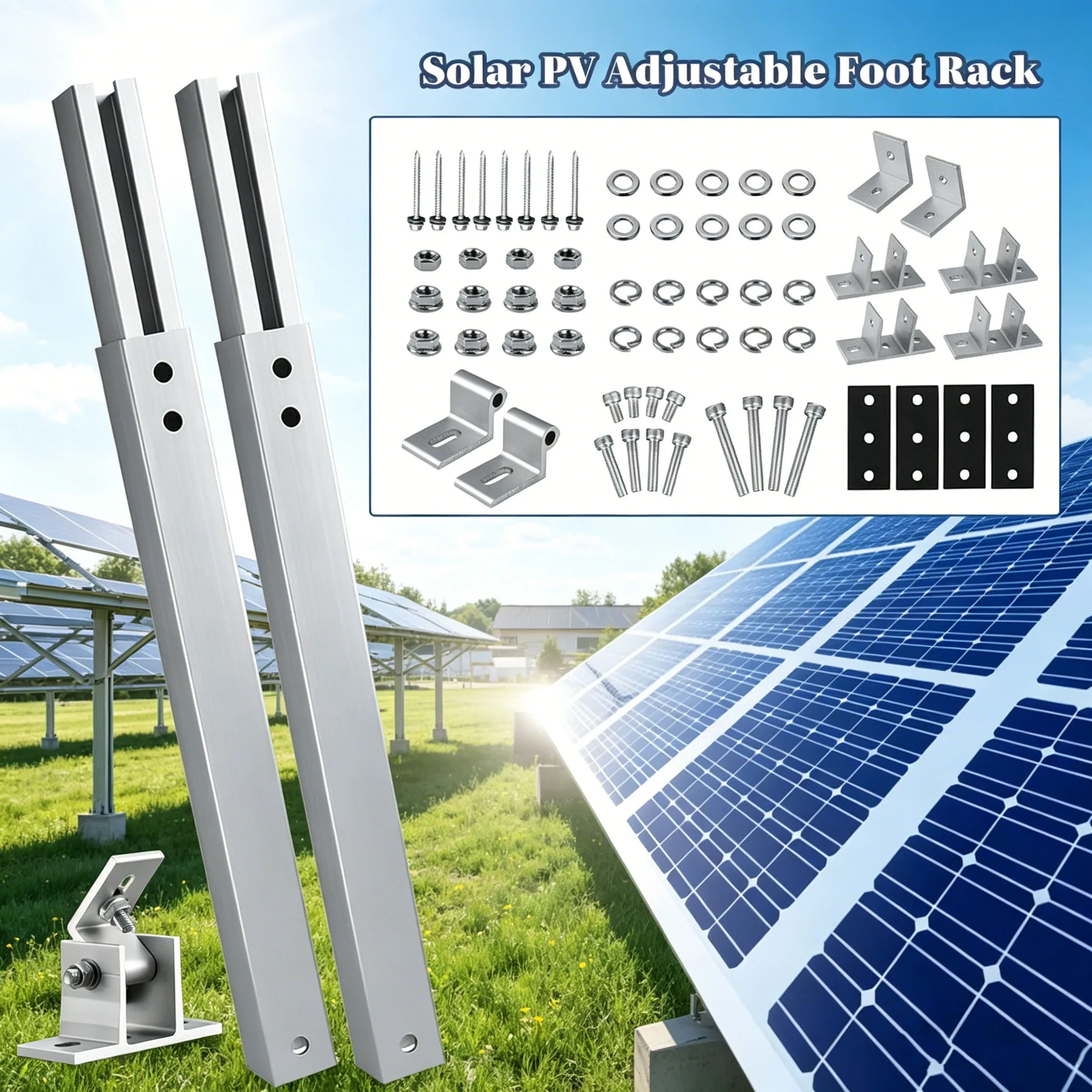 Solar Module Panel Elevated Bracket Set Solar Bracket End Clamp Kit Is Easy To Install and Suitable for Home Trailers Yachts RV