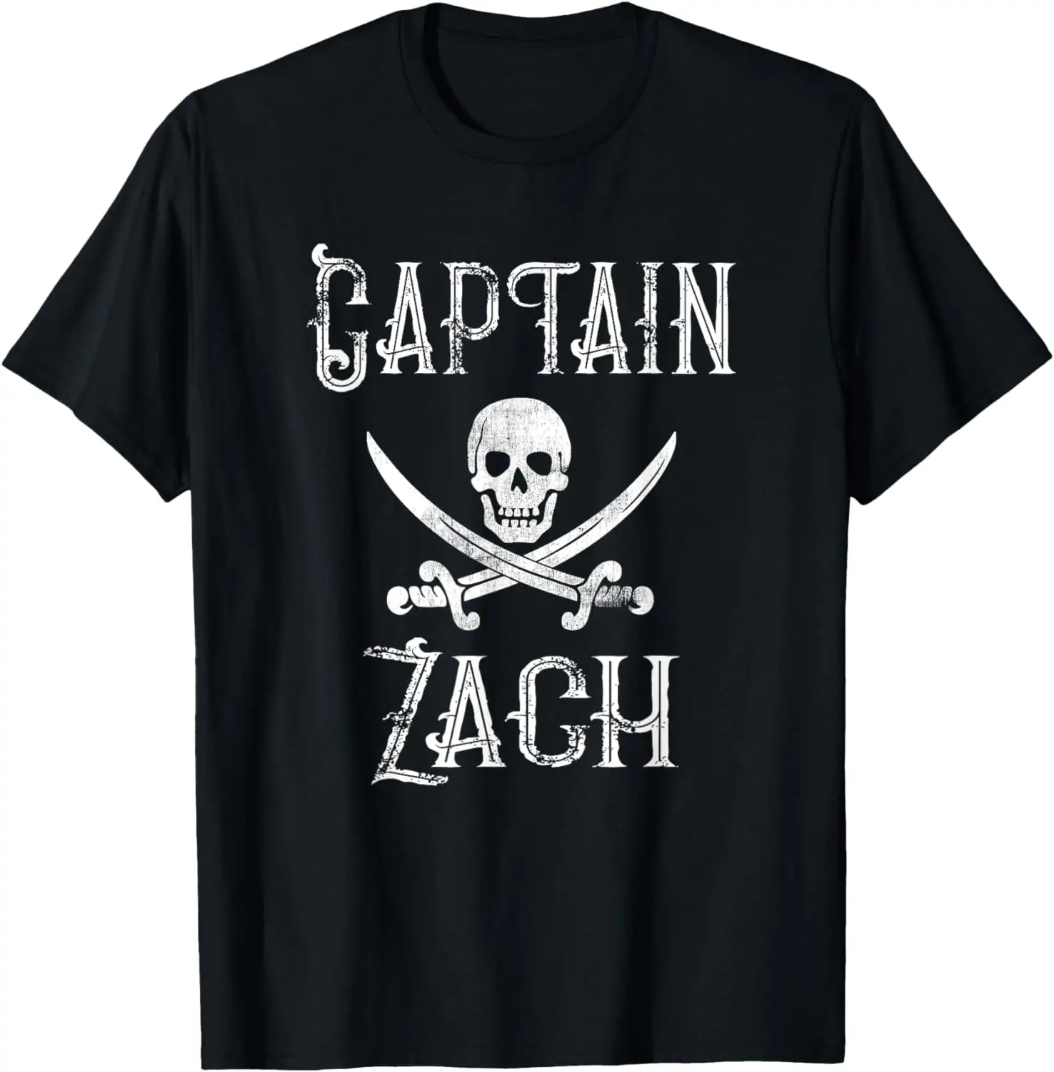 

Captain Zach Retro Personalized Pirate Pontoon T-Shirt