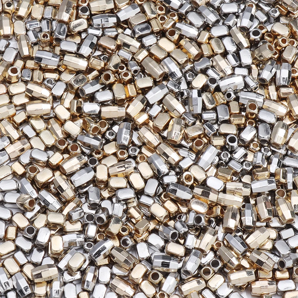 200pcs/lot CCB Charm Cut Rice Beads Geometry Cylinder Loose Spacer Beads For DIY Jewelry Making Bracelet Necklace Accessories