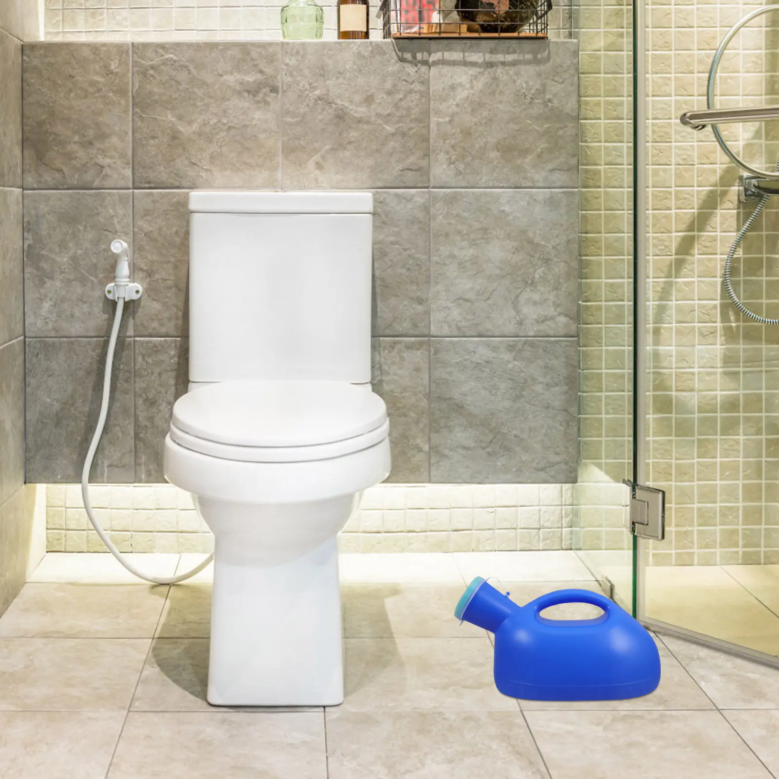 Leakproof Portable Male Urinal Lid Lightweight Easy Clean for Elderly Men Bedside Nighttime Hospital Home Travel Use