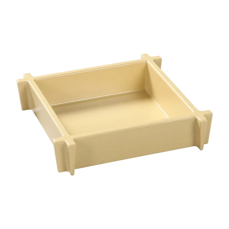 

YJQ hot pot black tofu square box commercial can be stacked side dish hairy belly duck intestines plate melamine tableware