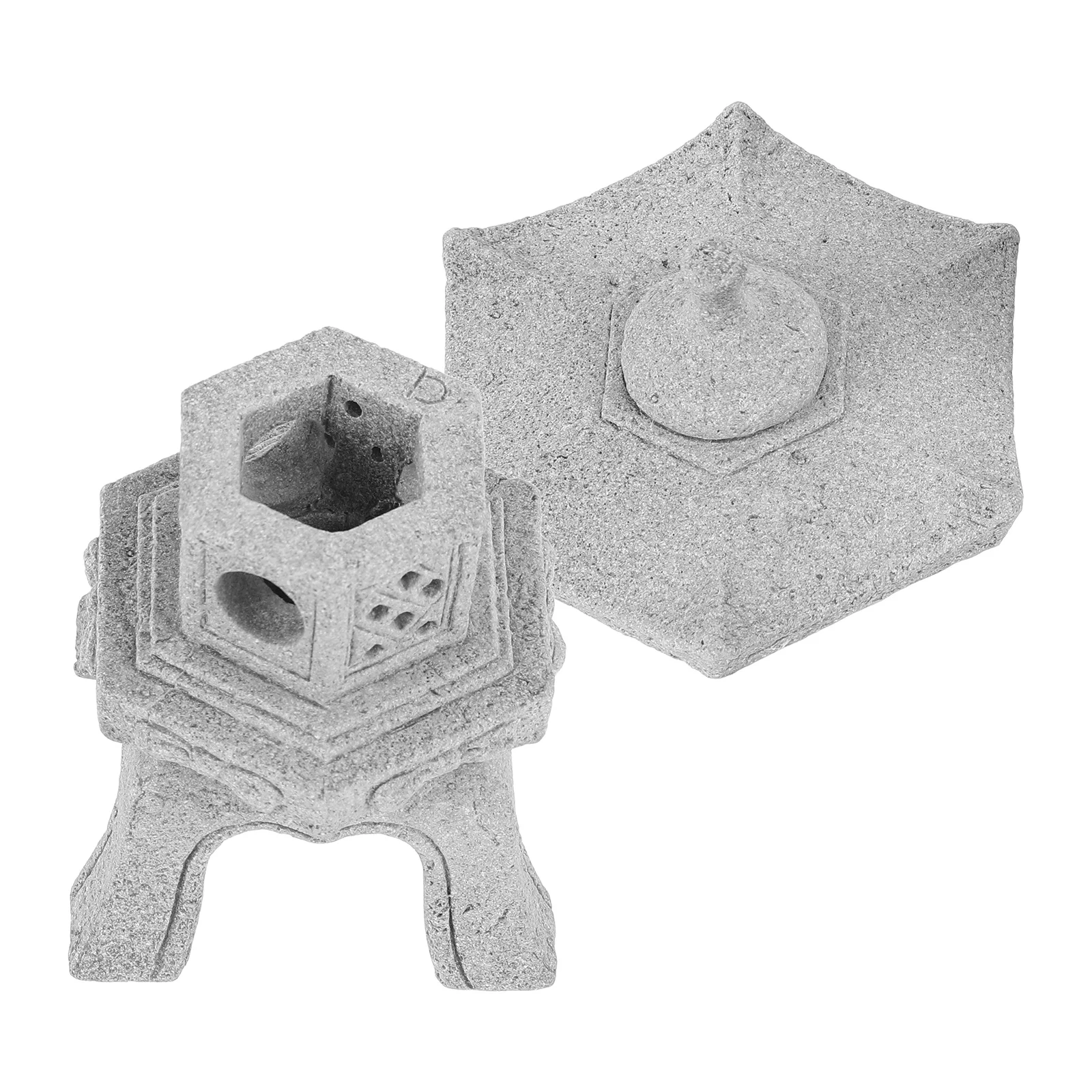 

1pcs Mini Stone Lantern Statue Decorative Pagoda Garden Ornament Miniature Zen Bonsai Design Outdoor Accessories Glass Asian